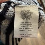 Joseph A  Petite Striped Turtleneck Sweater Black Silver Metallic Knit Photo 3