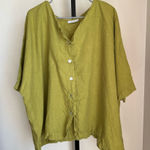 Bryn Walker Green Linen Top Photo 0