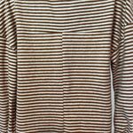 Umgee  brown and cream striped fuzzy tunic style dress poof sleeve with band cuff Photo 3