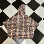Think Royln Python Snakeskin Quilted Poncho Lightweight Hooded Oversized Fit szS Photo 10