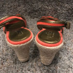 J.Crew lucaya coral linen & bronze metallic shoes Photo 2