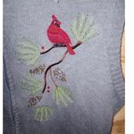 Southern Lady Cardinal Vest Large Women's Bird Nature Holiday Cottagecore Gray Photo 3