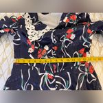 BURRYCO Floral Print Mini Puff Sleeve Lace Collar Flowy Dress Size 4 Photo 11