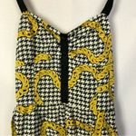 Motel Rocks  Black & White Houndstooth Yellow Chain Mini Dress S Photo 2