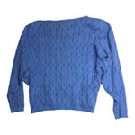 Vtg 1980s Divine Knits by Judit Blue Cotton Geometric Knit Pullover Sweater L Size L Photo 1