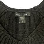 Athleta Hanover V-Neck Ribbed Wool Blend Longline Tunic Sweater – Black, Size S Photo 4