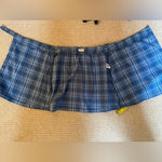 Brandy Melville J Galt, Blue plaid mini skirt with buckle. Photo 8