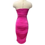 Sincerely Jules NEW  Hot Pink Strapless Ruched Midi Dress Size Large Photo 4