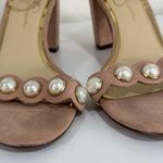 Jessica Simpson  Pink Pearl Open Toe Block Heel Sandals Size 9.5 Photo 5