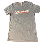 Bella Canvas Loverboy Graphic Heather Blue T Shirt Mariah Carey Spellout Size S Photo 0
