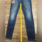 7 For All Mankind  The Skinny Rose Cross-Stitch Patchwork Denim Jeans Size 27 Photo 6