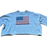 Just Polly New York Flag Crop Top Size Small NWT Patriotic Gray Photo 0