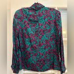 Pendleton Vintage Country Sophisticates by  Blouse Art To Wear Floral Teal Size 8 Photo 3