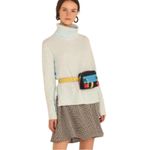 Banana Republic Aire Wool Alpaca Turtleneck Sweater Blue Green Cream M Photo 14