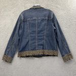 Coldwater Creek  Denim Jean Jacket Tweed Trim Boho Stretch Button Down Women's 16 Photo 1