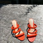 Schutz New Olly Mid Block Nappa Bright Orange Leather Sandal size 5.5 Photo 6