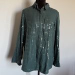 NWT Pilcro James Sequin Tunic Buttondown Anthropologie Top Size Small Green Photo 1