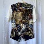Vintage c.b. collections size medium blue funky vest blouse Photo 4
