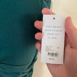 Cacique NWT  Lane Bryant Teal No-Wire Fishnet-Trim Swim One-Piece Size 28 Photo 5