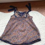 Vanilla Star Jeans Blue Floral Print Chiffon cami Tank Top Photo 1