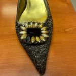 Miu Miu Embellished Woven Metallic Mules – Vintage Designer Heels Size 38.5 Photo 6