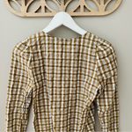 Madewell  Westover Top on Sandown Plaid Brown/White Sz 00 Photo 6