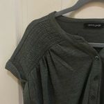 Cable & Gauge Short Sleeve Button Down Tie Front  Photo 3