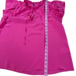 Vineyard Vines  Women's Pink Silk Blend Ruffle Neck Tie Blouse Top Size S Photo 2