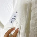 Petal + Pup‎ White Cotton Eyelet Embroidered Mini Dress Tie Shoulder V Photo 2