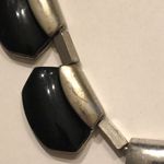 NY Brand Elegant Black and Silver Tone Statement Necklace Photo 3