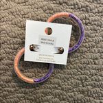 Women's Purple and Orange Hoop Earrings Photo 1
