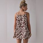 Urban Outfitters  BDG Eva Mini Dress Brown Tiki Tropical‎ Beach Coastal NEW Sz L Photo 2