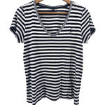 Ralph Lauren  Womens Striped V Neck Short Sleeve Polo Shirt Top Size Large Photo 0