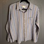 Universal Threads Universal Thread Women Long Sleeve Button Down Shirt Stripes Pastel Collared XXL Photo 1