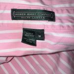Ralph Lauren Lauren Jeans Co Pink White Striped Button Down Shirt M Cotton Photo 2