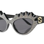 Gucci Cat Eye Sunglasses Hollywood Forever Black Studded Crystals Authentic NEW Photo 9
