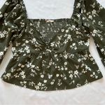 NWOT Large Mi Amor Francesca’s Forest Green Crop Top Floral Wrist Cuff Kelly Photo 3