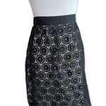 Womens Venini Black Floral Sunburst Crocheted Pattern Skirt Photo 0