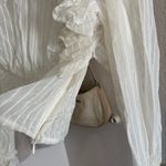 Babydoll Mesh Long Sleeve Top White Size M Photo 5