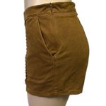 Love Riche  Brown Faux Suede Braided Accent High Rise Zip Shorts Womens Medium Photo 4