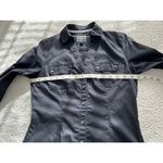 EXPRESS Womens The Essential Button Up Shirt Long Roll Tab Sleeve Black Size XS Photo 8