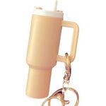 MINI TUMBLER KEYCHAIN FOR TUMBLERS CUPS BAGCHARM KEYCHAIN Tan Photo 1