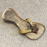 Far Fetched Silver Copper Tone Floral Flip Flop Sandals Dangle Pendant Gold Photo 0