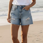 Lucky Brand Pins High Rise Cut Off Jean Shorts in Blue Size 4/27 Photo 0