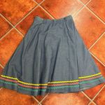 Modcloth Cherished Cheer Ricrac Trimmed Chambray Skirt Photo 5