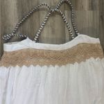 White cotton great for the beach maxi skirt with lace detailing Size M Photo 2
