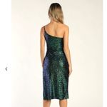 NWT LULUS Sparkling Aura Iridescent Green Sequin One Photo 4