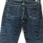 Allen B Schwartz Flare Denim Mid Rise Black Animal Print Blue Jeans Womens 28 Photo 4