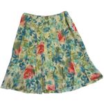 Ann Taylor Womens Size 4 100% Silk Multi Color Floral Pleated Lined Flare Skirt Photo 4
