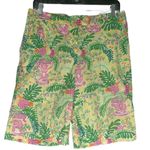 Lilly Pulitzer Vtg  Bermuda Shorts Miranda Monkey Lemon Sorbet Sz 8 White Label Photo 0